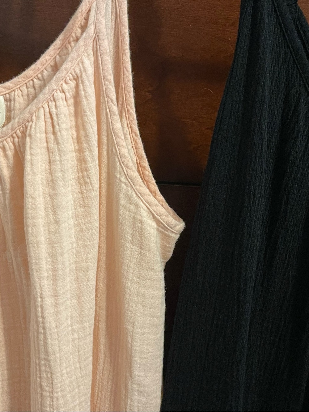 2 xl spaghetti strap ruffle gauze sun dresses pink/peach black uni thread Scoop - Picture 3 of 8